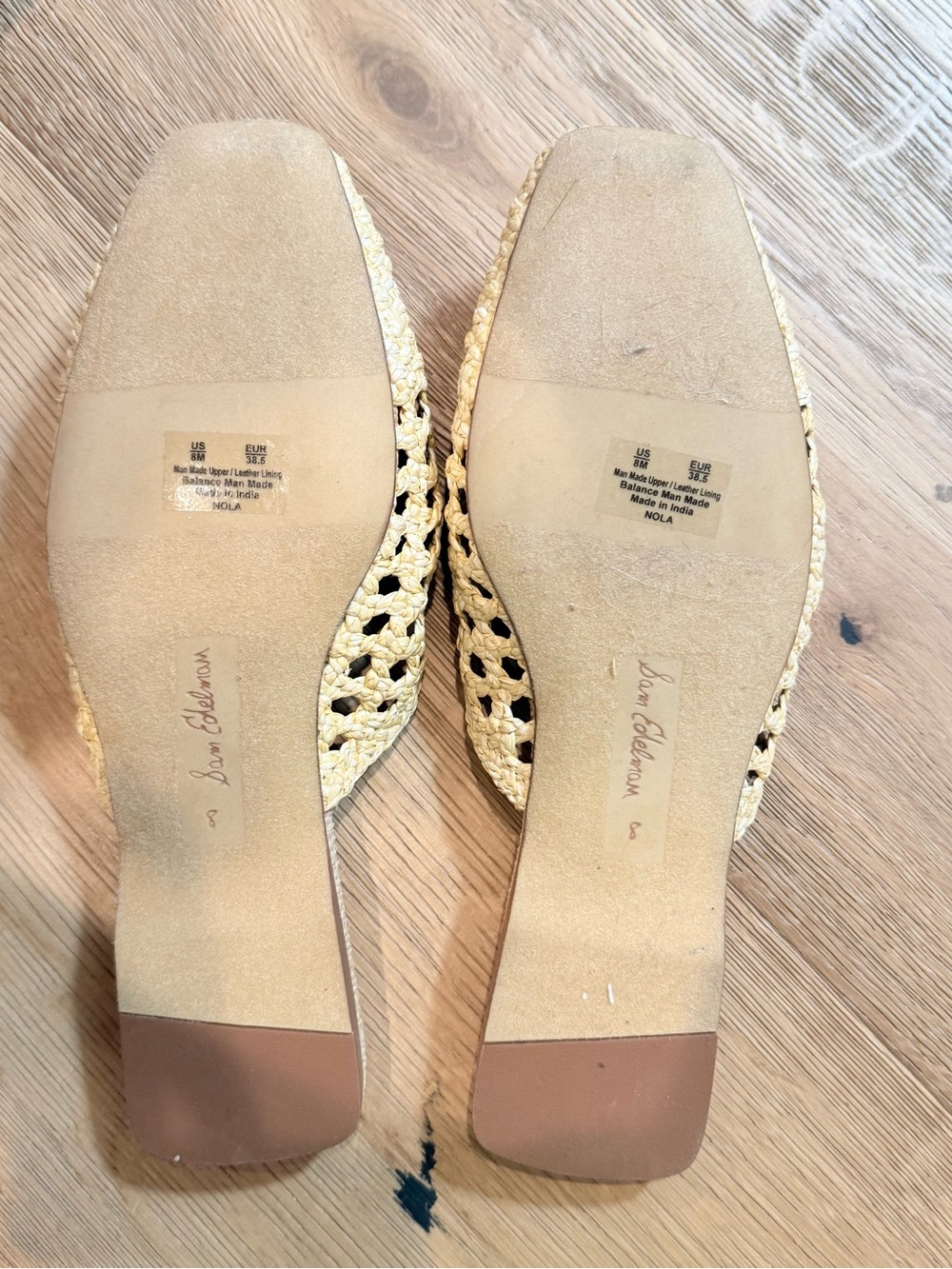 NEW WITH BOX! SAM EDELMAN Nola Mule Slide in Raffia - Picture 4 of 6